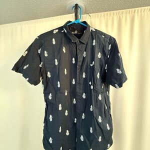Casual Button Down Shirt with Pineapple Print